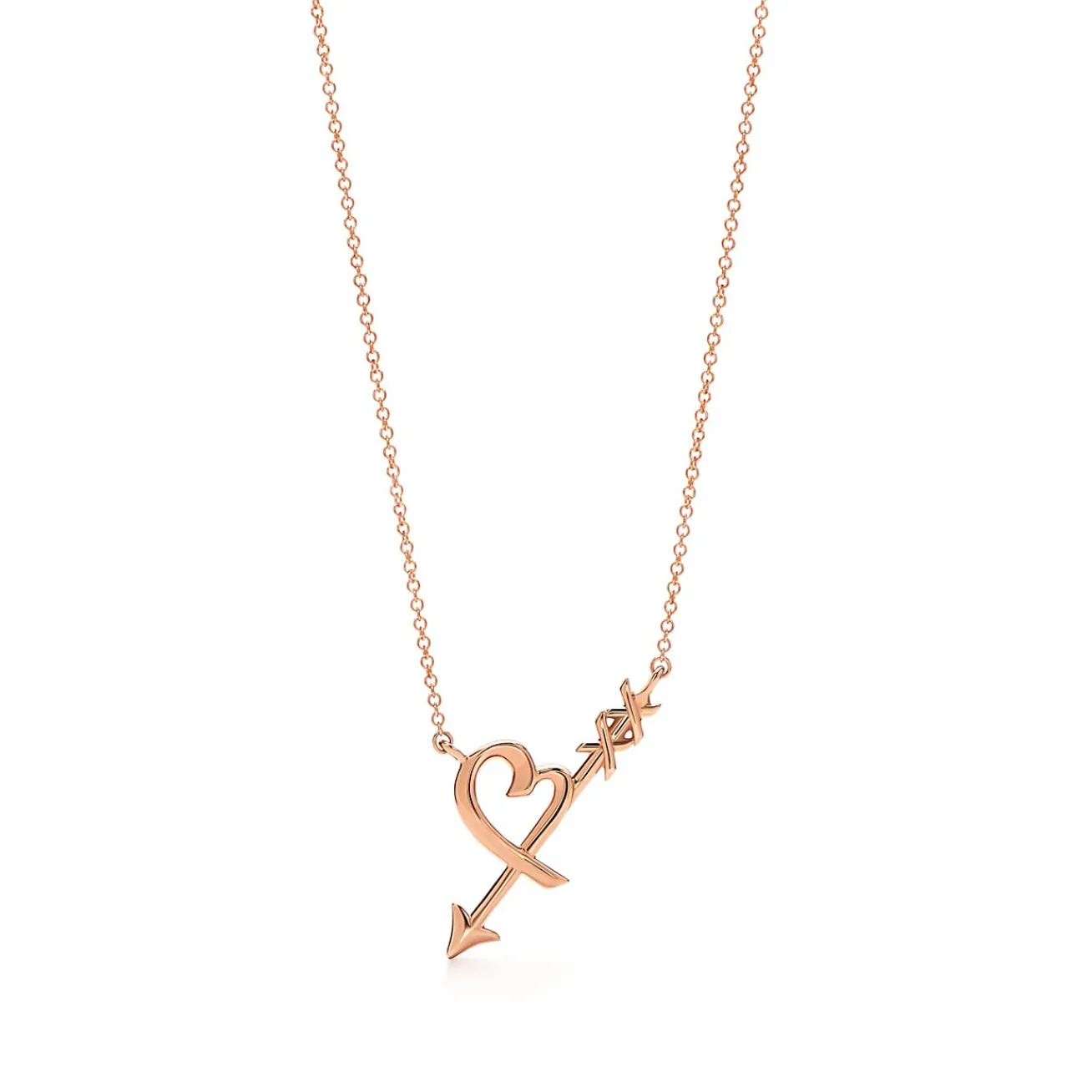 Tiffany & Co. Paloma's Graffiti heart & arrow pendant in 18k rose gold, small. | ^ Necklaces & Pendants|Rose Gold Jewelry