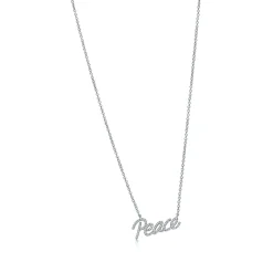 Tiffany & Co. Paloma's Graffiti peace pendant in 18k white gold with diamonds, mini. | ^ Necklaces & Pendants|Diamond Jewelry