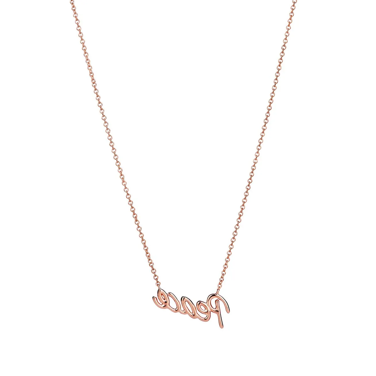 Tiffany & Co. Paloma's Graffiti peace pendant in 18k rose gold with diamonds, mini. | ^ Necklaces & Pendants|Rose Gold Jewelry