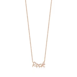 Tiffany & Co. Paloma's Graffiti rock pendant in 18k rose gold with diamonds. | ^ Necklaces & Pendants|Rose Gold Jewelry