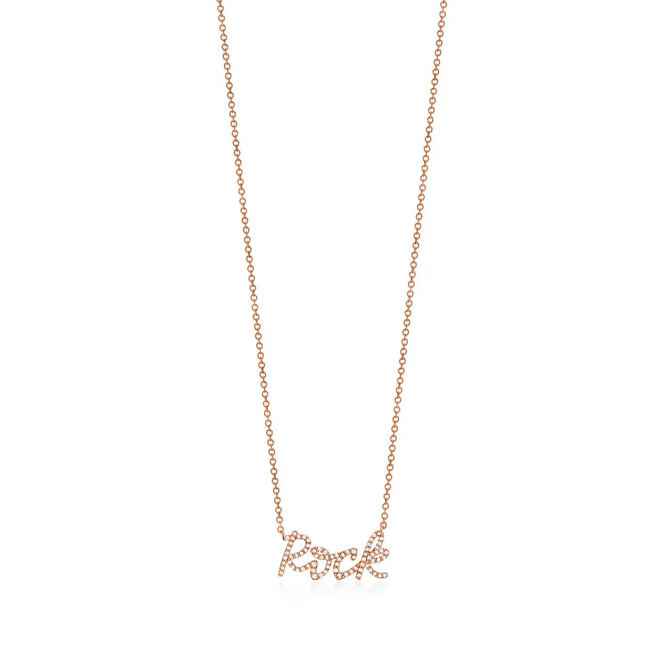 Tiffany & Co. Paloma's Graffiti rock pendant in 18k rose gold with diamonds. | ^ Necklaces & Pendants|Rose Gold Jewelry