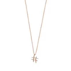 Tiffany & Co. Paloma's Graffiti small hashtag pendant in 18k rose gold, 16". | ^ Necklaces & Pendants|Rose Gold Jewelry