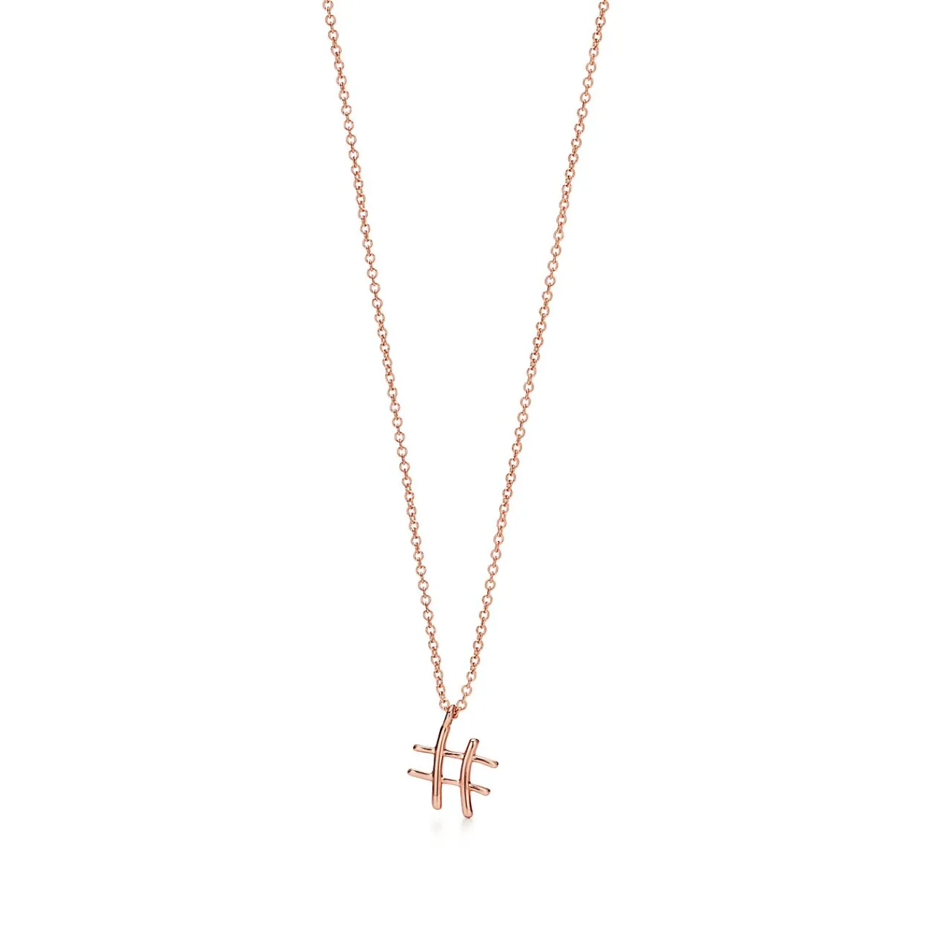 Tiffany & Co. Paloma's Graffiti small hashtag pendant in 18k rose gold, 16". | ^ Necklaces & Pendants|Rose Gold Jewelry