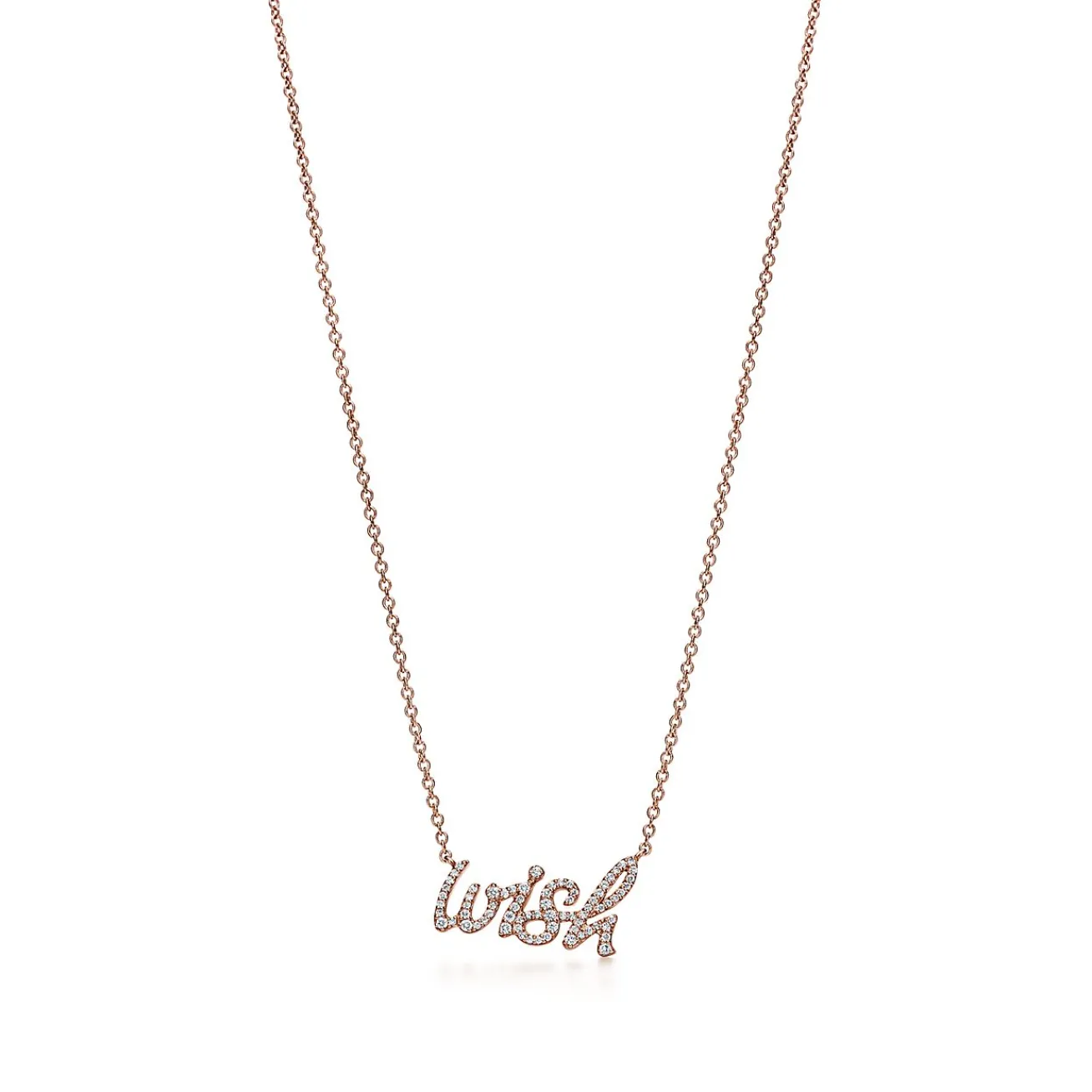 Tiffany & Co. Paloma's Graffiti wish pendant in 18k rose gold with diamonds. | ^ Necklaces & Pendants|Rose Gold Jewelry