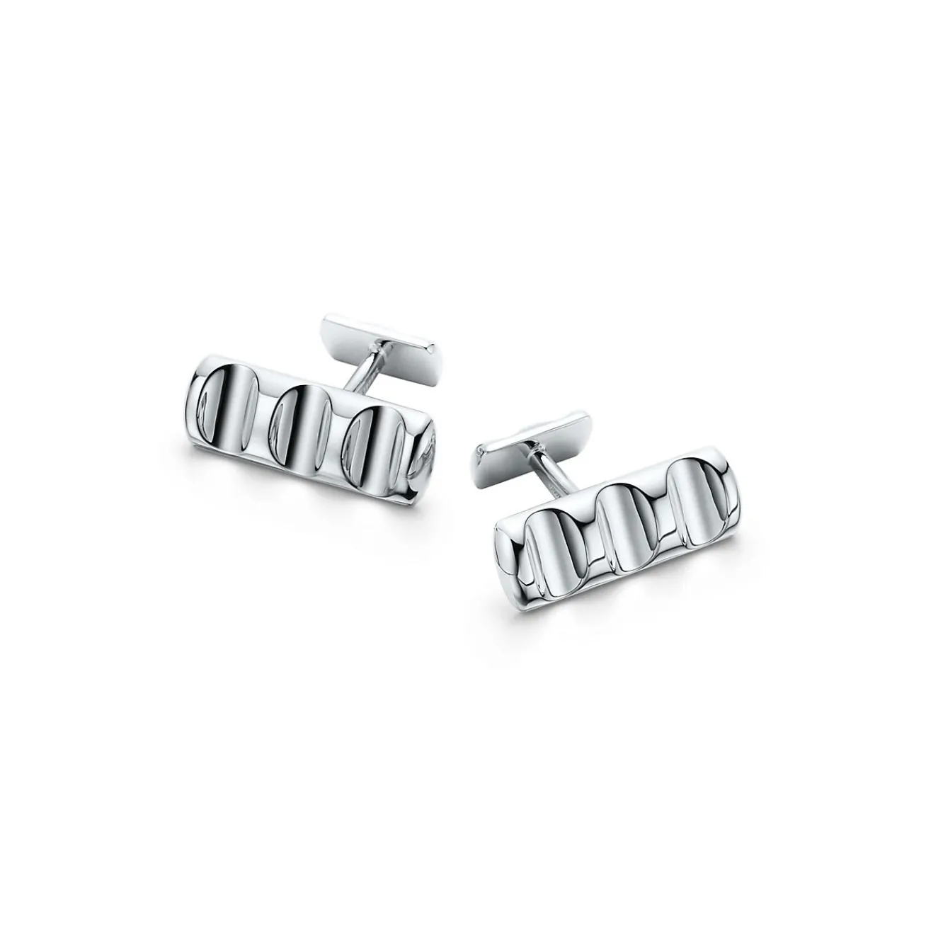 Tiffany & Co. Paloma's Groove™ bar cuff links in sterling silver. | ^ Paloma Picasso®|Him