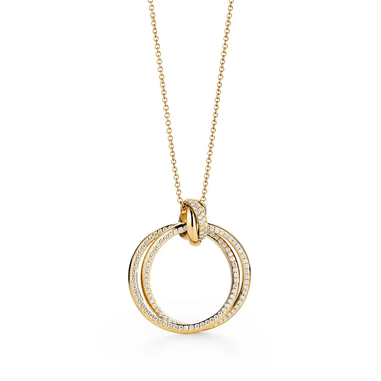 Tiffany & Co. Paloma's Melody circle pendant in 18k gold with diamonds, small. | ^ Necklaces & Pendants|Gold Jewelry