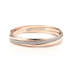 Tiffany & Co. Paloma's Melody five-band bangle in 18k rose gold with diamonds, medium. | ^ Bracelets|Rose Gold Jewelry
