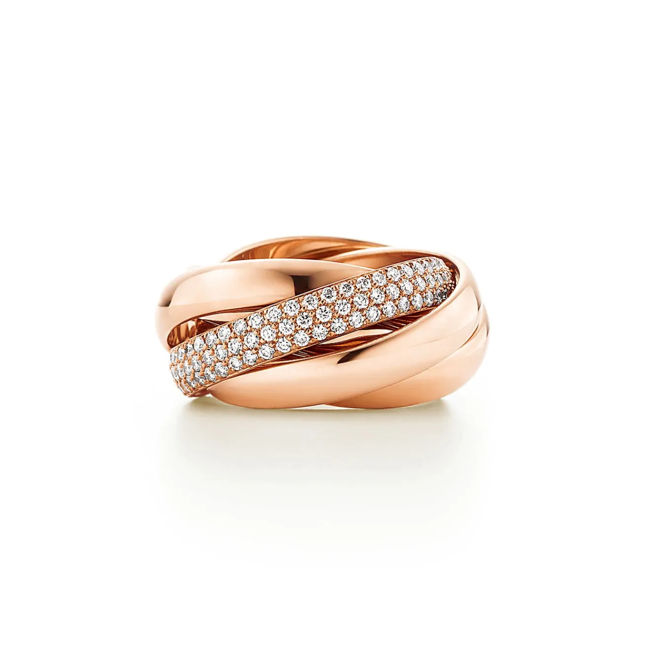Tiffany & Co. Paloma's Melody five-band ring in 18k rose gold with diamonds. | ^ Rings|Rose Gold Jewelry