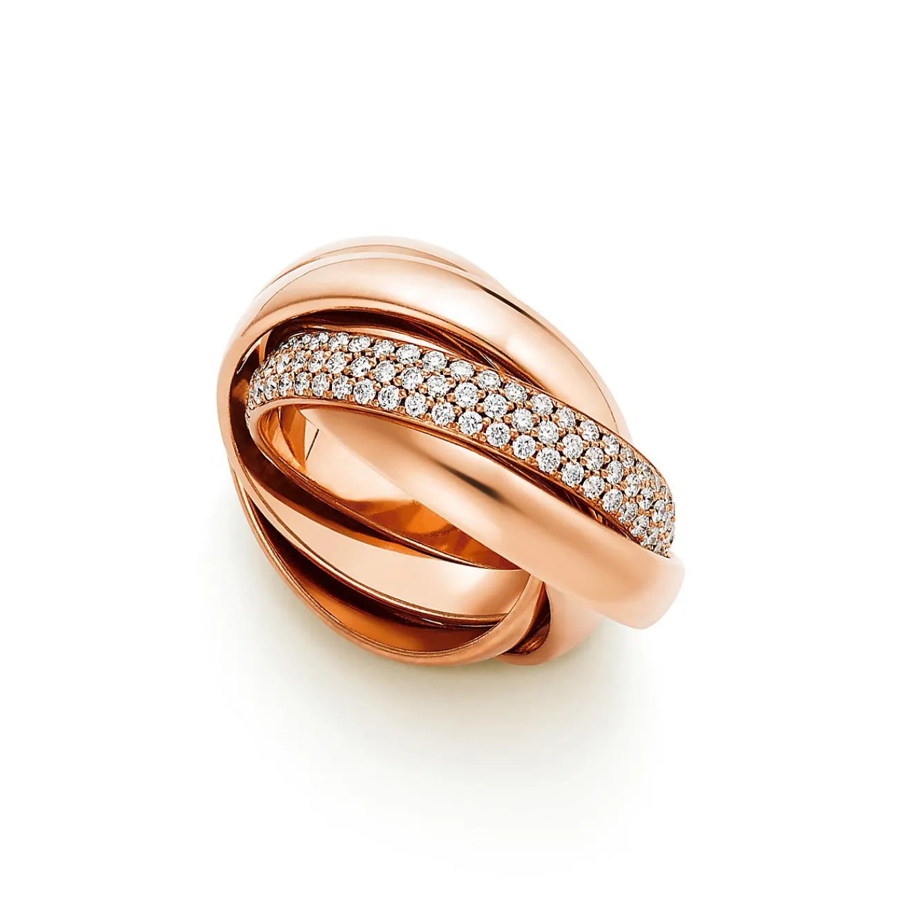 Tiffany & Co. Paloma's Melody five-band ring in 18k rose gold with diamonds. | ^ Rings|Rose Gold Jewelry