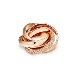 Tiffany & Co. Paloma's Melody five-band ring in 18k rose gold with diamonds. | ^ Rings|Rose Gold Jewelry
