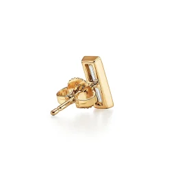 Tiffany & Co. Paloma's Studio bar earrings in 18k gold with baguette diamonds. | ^ Earrings|Dainty Jewelry