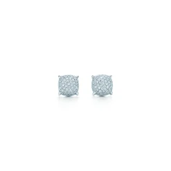 Tiffany & Co. Paloma's Sugar Stacks earrings in 18k white gold with diamonds. | ^ Earrings|Diamond Jewelry