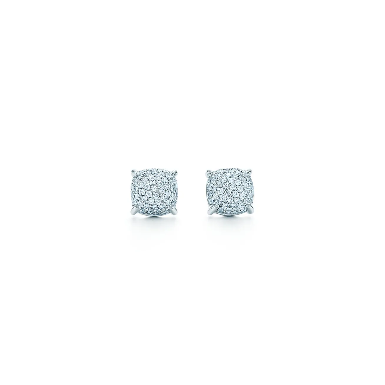 Tiffany & Co. Paloma's Sugar Stacks earrings in 18k white gold with diamonds. | ^ Earrings|Diamond Jewelry