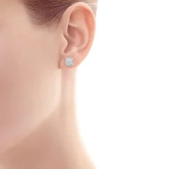 Tiffany & Co. Paloma's Sugar Stacks earrings in 18k white gold with diamonds. | ^ Earrings|Diamond Jewelry