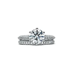 Tiffany & Co. Pavé Tiffany® Setting with a diamond band: world's most iconic engagement ring. | ^ Engagement Rings