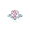 Tiffany & Co. Pear-shaped pink diamond ring in platinum with white diamonds. | ^ Platinum Jewelry|Diamond Jewelry