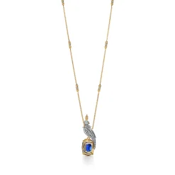 Tiffany & Co. Pendant in Gold and Platinum with a Tanzanite, Diamonds and Pink Sapphires | ^ Necklaces & Pendants|Gold Jewelry