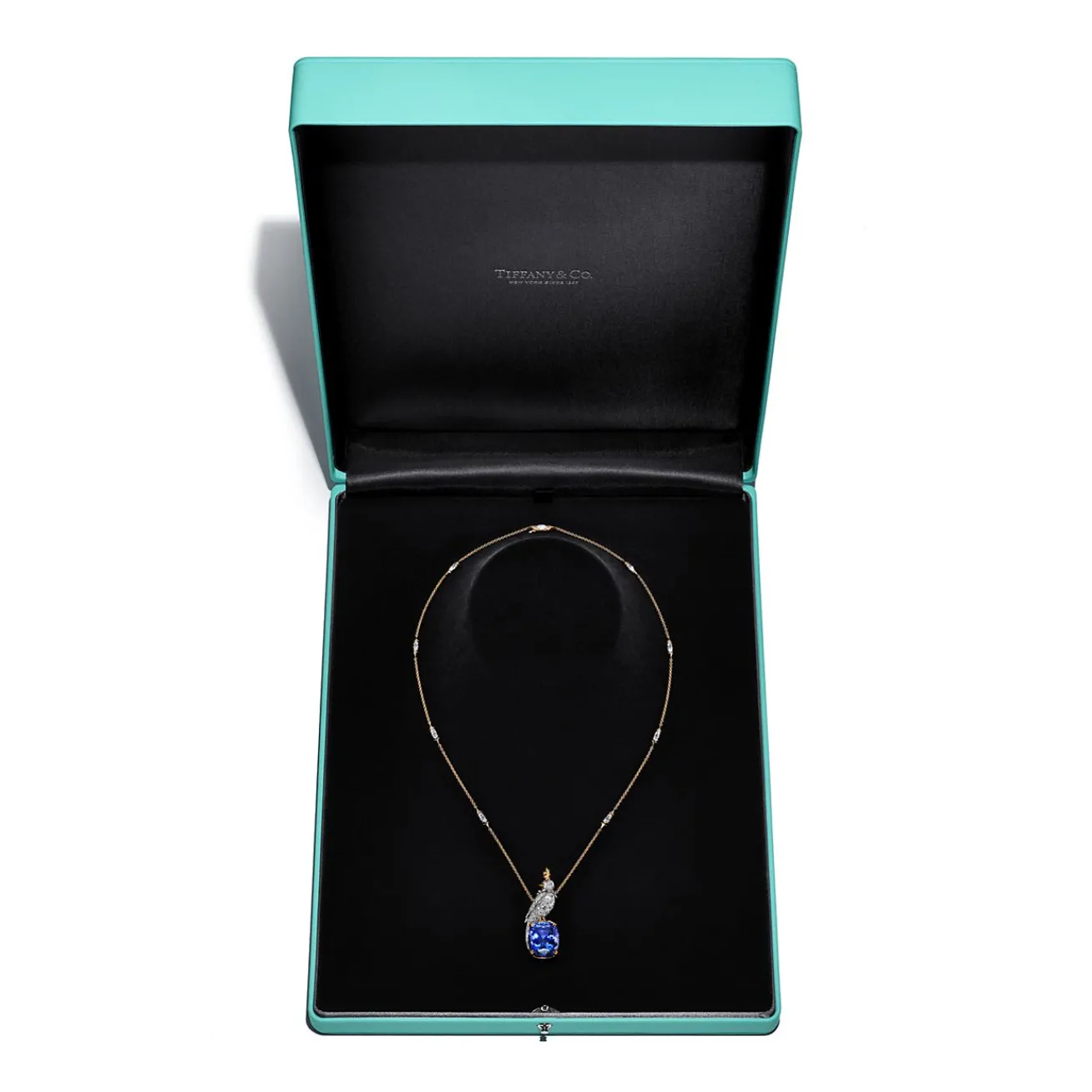 Tiffany & Co. Pendant in Gold and Platinum with a Tanzanite, Diamonds and Pink Sapphires | ^ Necklaces & Pendants|Gold Jewelry