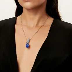 Tiffany & Co. Pendant in Gold and Platinum with a Tanzanite, Diamonds and Pink Sapphires | ^ Necklaces & Pendants|Gold Jewelry