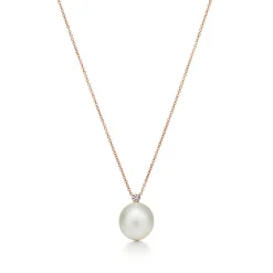 Tiffany & Co. Pendant in 18k rose gold with South Sea cultured pearls and diamonds. | ^ Necklaces & Pendants|Rose Gold Jewelry