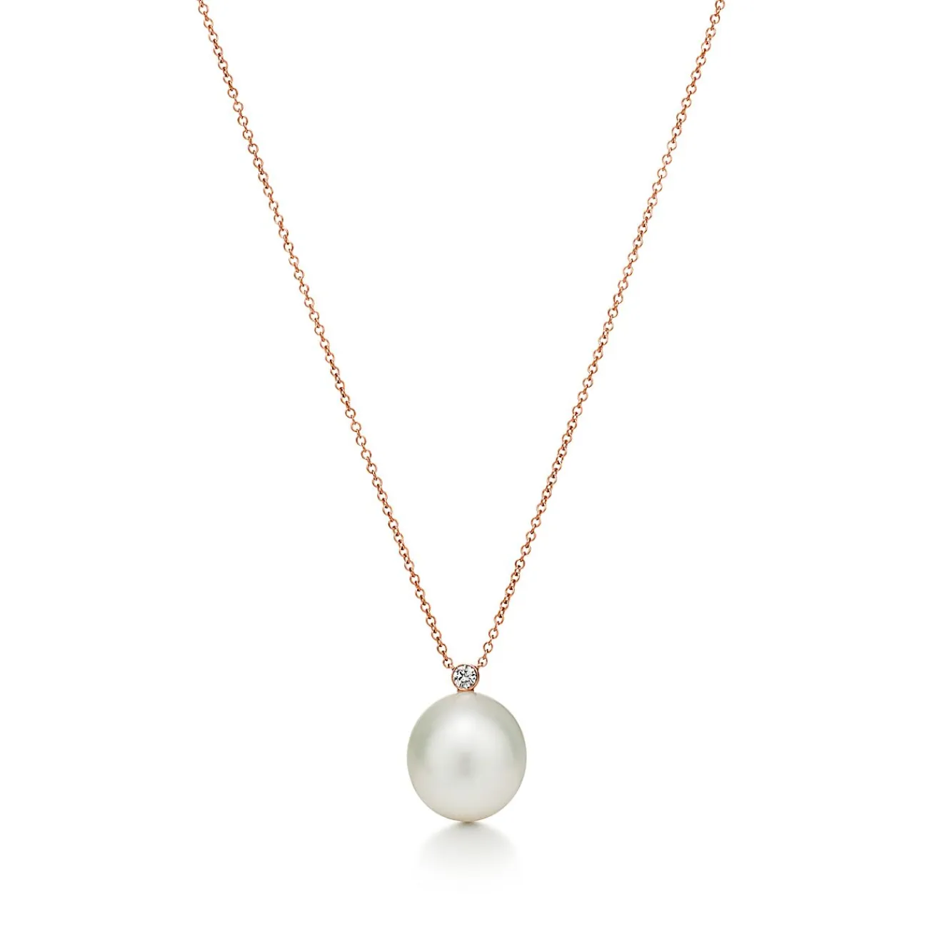 Tiffany & Co. Pendant in 18k rose gold with South Sea cultured pearls and diamonds. | ^ Necklaces & Pendants|Rose Gold Jewelry