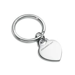 Tiffany & Co. Personal Essentials Heart Tag Key Ring in Sterling Silver | ^Women Key Rings|Women's Accessories