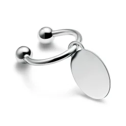 Tiffany & Co. Personal Essentials Oval Tag Screwball Key Ring in Sterling Silver | ^Women Gifts to Personalize|Key Rings