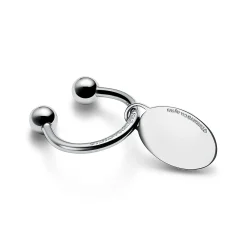 Tiffany & Co. Personal Essentials Oval Tag Screwball Key Ring in Sterling Silver | ^Women Gifts to Personalize|Key Rings