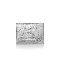Tiffany & Co. Return to Tiffany® Card Case in Silver-colored Leather | ^Women Business Gifts|Small Leather Goods