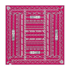 Tiffany & Co. Return to Tiffany® Chains Square Scarf in Fuchsia Silk | ^Women Scarves & Stoles|Women's Accessories