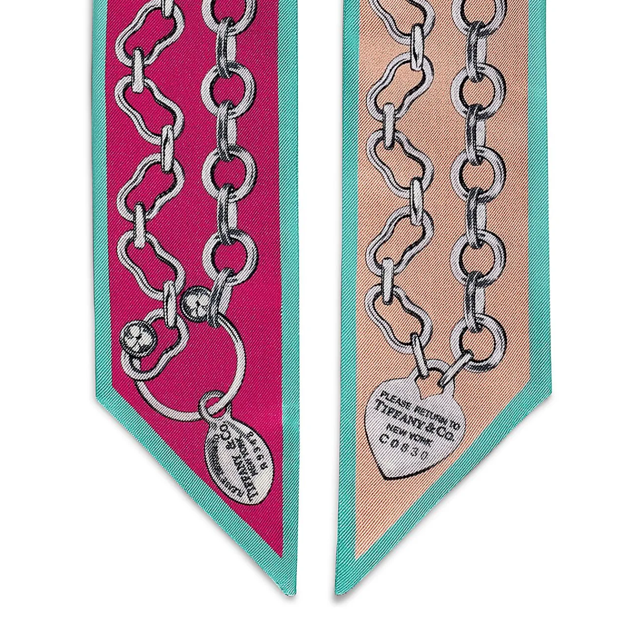 Tiffany & Co. Return to Tiffany® Chains Ribbon Scarf in Fuchsia and Peach Silk | ^Women Scarves & Stoles|Women's Accessories