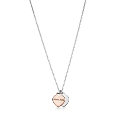 Tiffany & Co. Return to Tiffany® Double Heart Tag Pendant in Silver and Rose Gold, Mini | ^ Necklaces & Pendants|Dainty Jewelry