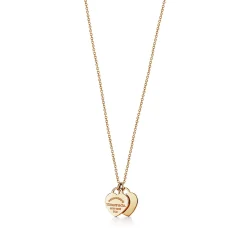 Tiffany & Co. Return to Tiffany® Double Heart Tag Pendant in Yellow Gold, Mini | ^ Necklaces & Pendants|Gifts for Her