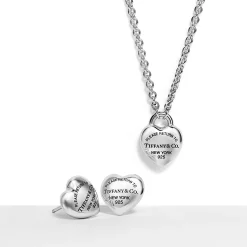 Tiffany & Co. Return to Tiffany® Full Heart Tag Pendant and Earrings Set in Sterling Silver | ^ Necklaces & Pendants|Gifts for Her