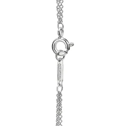 Tiffany & Co. Return to Tiffany® Heart Double Chain Bracelet in Silver with a Diamond, Small | ^ Bracelets|Sterling Silver Jewelry
