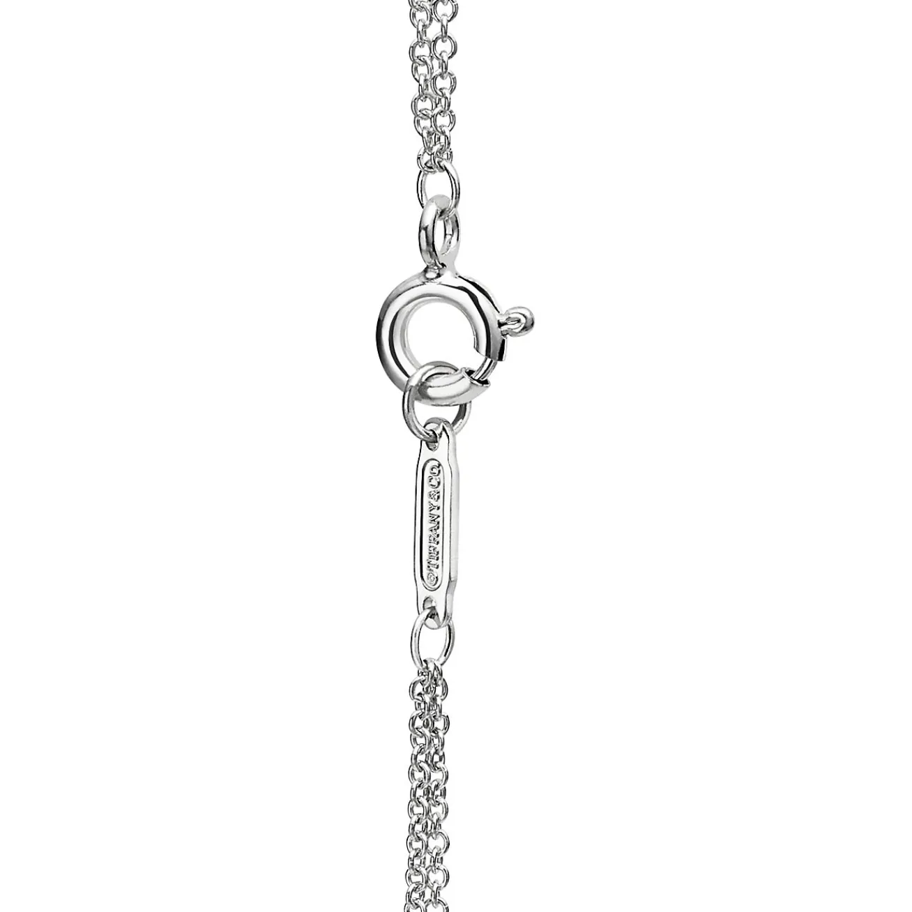 Tiffany & Co. Return to Tiffany® Heart Double Chain Bracelet in Silver with a Diamond, Small | ^ Bracelets|Sterling Silver Jewelry