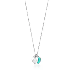 Tiffany & Co. Return to Tiffany® Heart Pendant in Silver, Tiffany Blue® with a Diamond, Mini | ^ Necklaces & Pendants|Gifts for Her