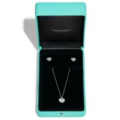 Tiffany & Co. Return to Tiffany® Heart Pendant and Earrings Set in Silver with Diamonds, Mini | ^ Gifts for Her|Her