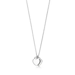 Tiffany & Co. Return to Tiffany® Heart Tag Pendant in Sterling Silver with a Diamond, Mini | ^ Necklaces & Pendants|Dainty Jewelry