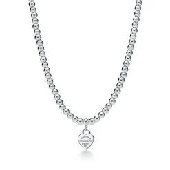 Tiffany & Co. Return to Tiffany® heart tag necklace in sterling silver with enamel finish. | ^ Necklaces & Pendants|Sterling Silver Jewelry