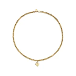 Tiffany & Co. Return to Tiffany® Heart Tag Bead Necklace in Yellow Gold, Mini | ^ Necklaces & Pendants|Gold Jewelry