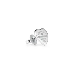 Tiffany & Co. Return to Tiffany® Heart Tag Earrings in Sterling Silver with a Diamond, Mini | ^ Earrings|Gifts for Her