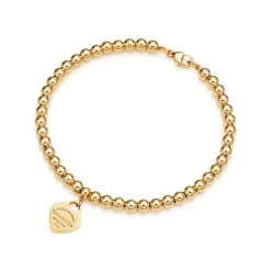 Tiffany & Co. Return to Tiffany® Heart Tag Bead Bracelet in Yellow Gold | ^ Bracelets|Gold Jewelry