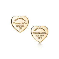 Tiffany & Co. Return to Tiffany® Heart Tag Stud Earrings in Yellow Gold, Mini | ^ Earrings|Gifts for Her