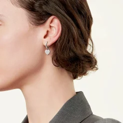 Tiffany & Co. Return to Tiffany® Hoop Earrings in Sterling Silver with Diamonds, Mini | ^ Earrings|Gifts for Her