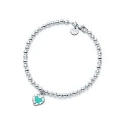 Tiffany & Co. Return to Tiffany® Love Tiffany Blue® Heart Tag Bead Bracelet in Silver | ^ Bracelets|Sterling Silver Jewelry