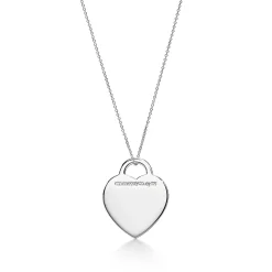 Tiffany & Co. Return to Tiffany® "Love You" Heart Tag Pendant in Silver and Tiffany Blue® | ^ Necklaces & Pendants|Sterling Silver Jewelry