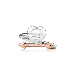 Tiffany & Co. Return to Tiffany® Lovestruck Heart Tag Ring in Silver and Rose Gold | ^ Rings|Rose Gold Jewelry