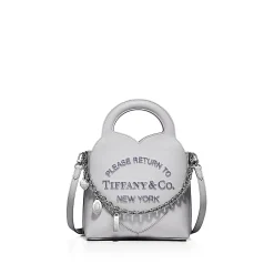 Tiffany & Co. Return to Tiffany® Mini Charm Tote Bag in Gray Leather | ^Women Bags|Women's Accessories