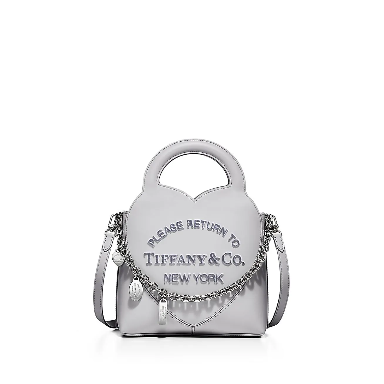 Tiffany & Co. Return to Tiffany® Mini Charm Tote Bag in Gray Leather | ^Women Bags|Women's Accessories